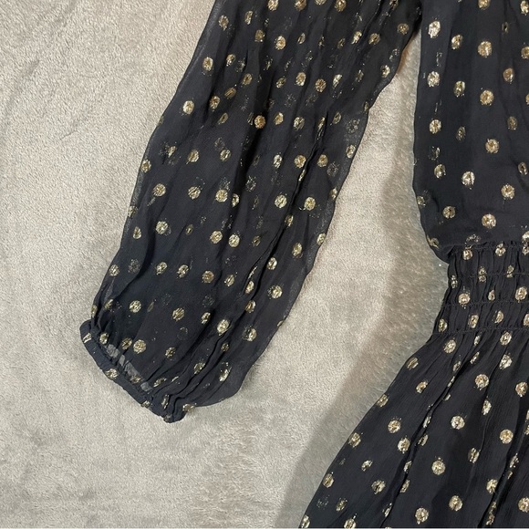 Velvet by Graham & Spencer Black and Gold Dress Size L - Picture 6 of 12